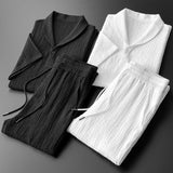 Ensemble Texturé Col Revers et Pantalon