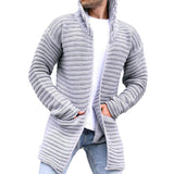 Cardigan Long Tricoté à Col Montant