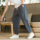 Pantalon Ample Plissé à Taille Élastique