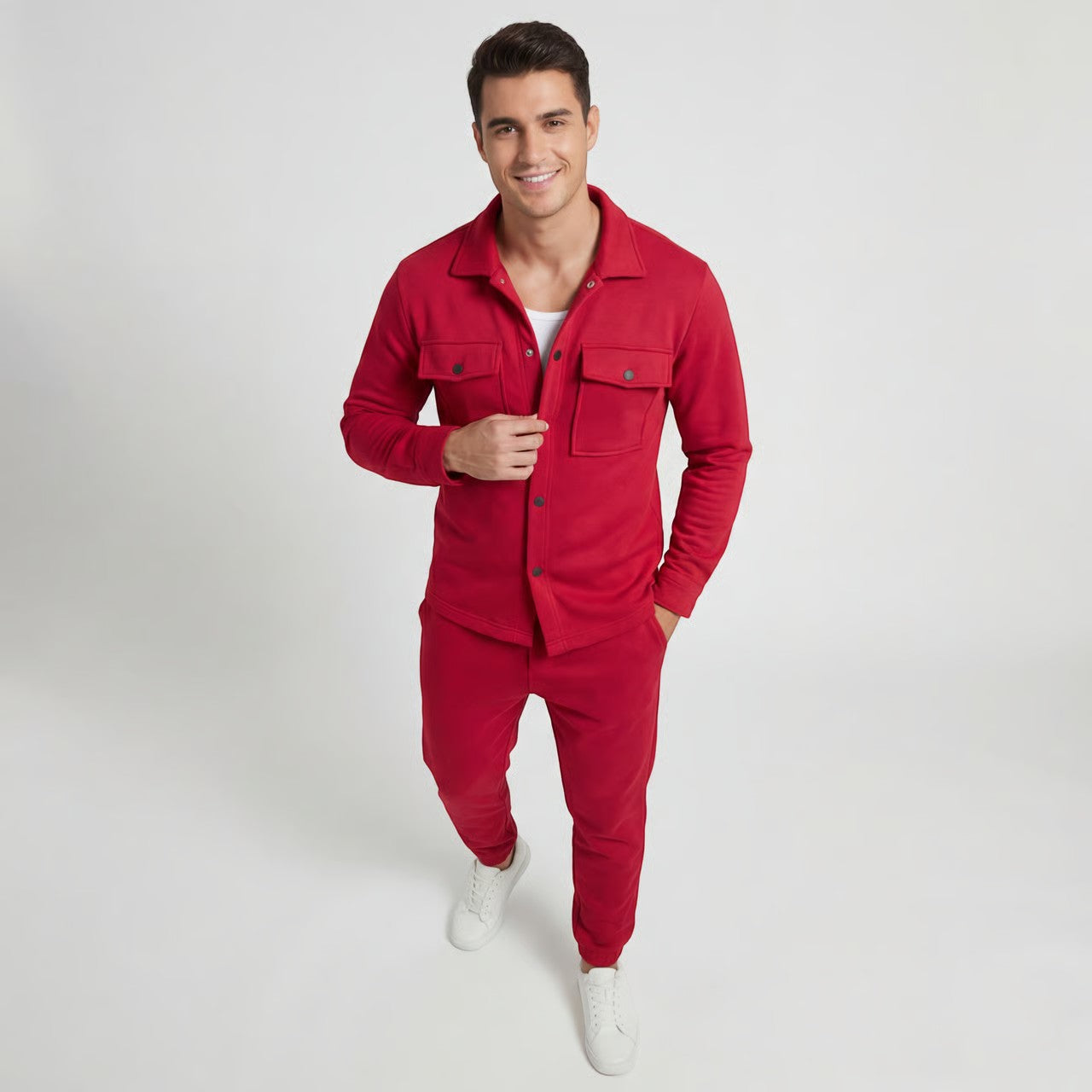 Ensemble Casual Deux Pièces en Coton pour Homme