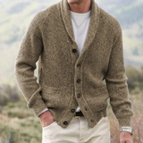 Gilet Tricoté à Boutons Col Châle