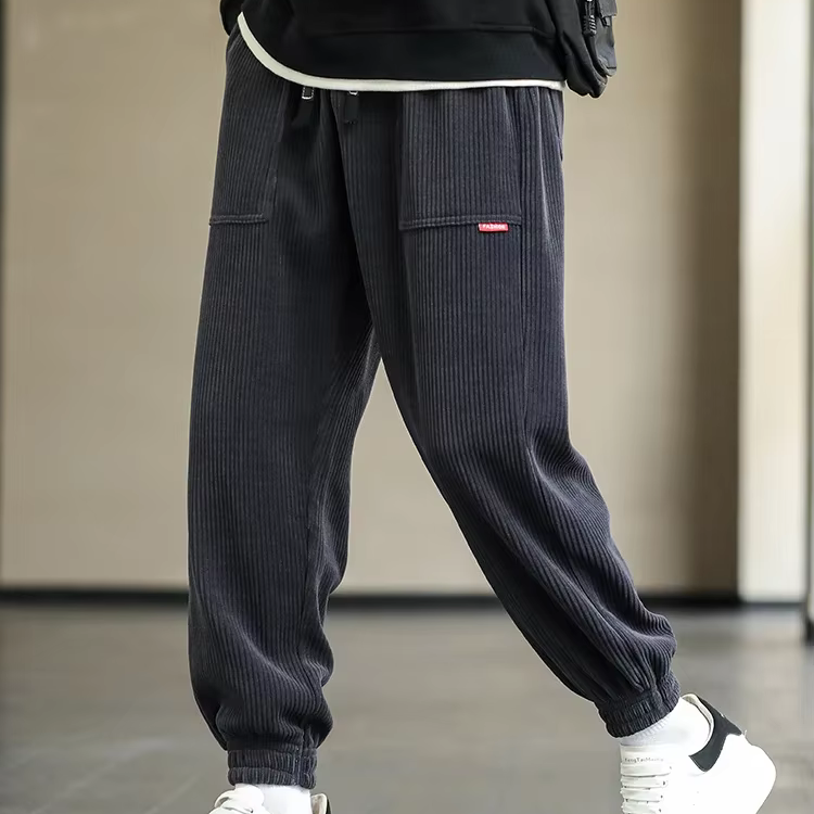 Jogger Velours Côtelé à Chevilles Resserrées