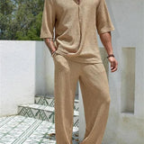 Ensemble Texturé Polo et Pantalon