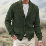 Gilet Tricoté à Boutons Col Châle