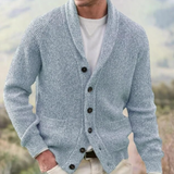 Gilet Tricoté à Boutons Col Châle