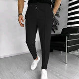 Pantalon Texturé à Cordon de Serrage