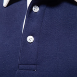 Polo Manches Longues à Col Contrasté