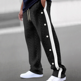 Pantalon Jogger à Boutons Latéraux Contrastés