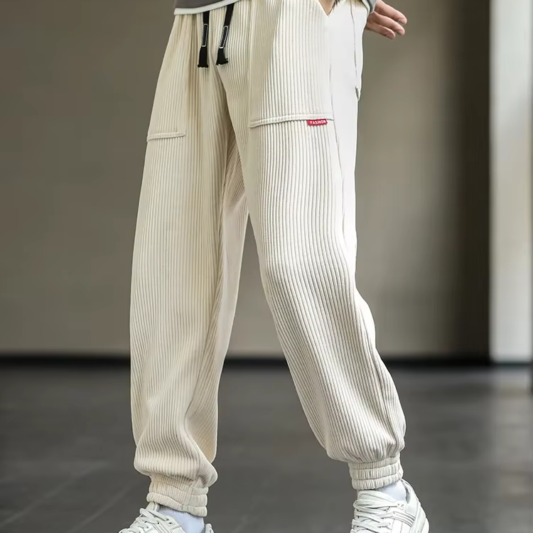 Jogger Velours Côtelé à Chevilles Resserrées