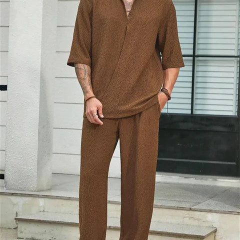 Ensemble Texturé Polo et Pantalon