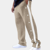 Pantalon Jogger à Boutons Latéraux Contrastés