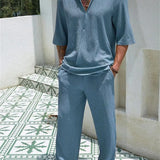 Ensemble Texturé Polo et Pantalon