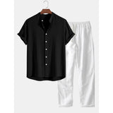 Ensemble Chemise Col Officier et Pantalon