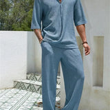 Ensemble Texturé Polo et Pantalon
