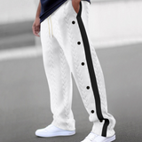 Pantalon Jogger à Boutons Latéraux Contrastés