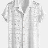 Chemise Ajourée à Manches Courtes