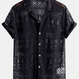 Chemise Ajourée à Manches Courtes