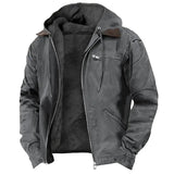 Blouson d'hiver homme à capuche ajustable et doublure