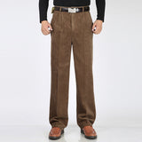 Pantalon Large Plissé En Velours Côtelé Noir Homme