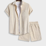 Ensemble homme en lin chemise manches courtes et short