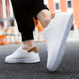 Baskets homme perforées en simili cuir mat