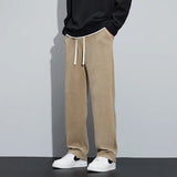 Pantalon Plissé Ample à Cordon Contrasté