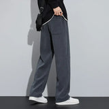 Pantalon Plissé Ample à Cordon Contrasté