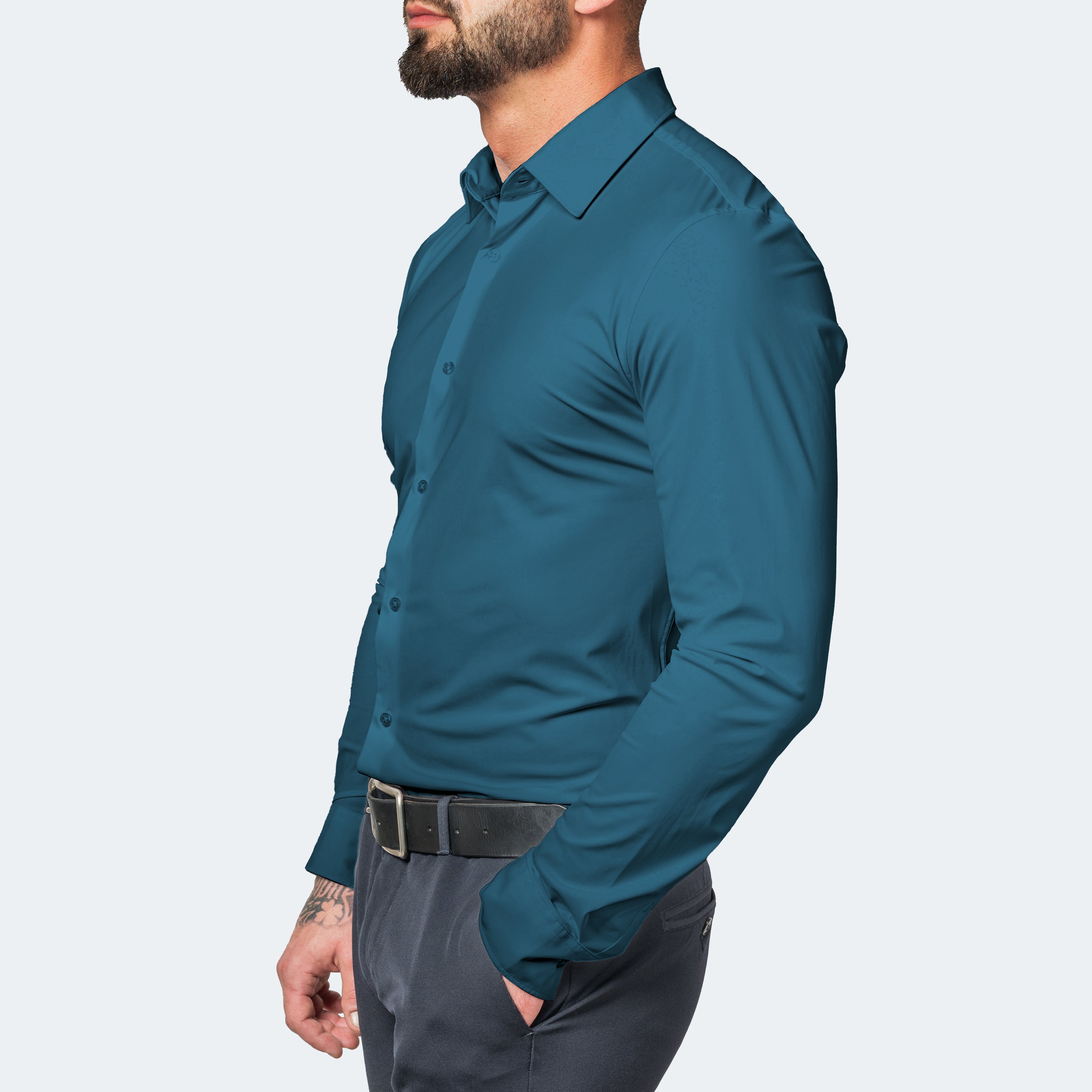 Chemise Ajustée à Manches Longues