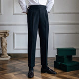 Pantalon Homme Plissé Coupe Droite