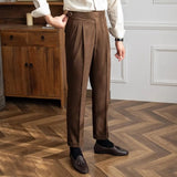 Pantalon Homme Plissé Coupe Droite