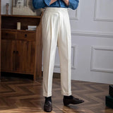 Pantalon Homme Plissé Coupe Droite
