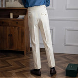 Pantalon Homme Plissé Coupe Droite