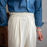 Pantalon Homme Plissé Coupe Droite