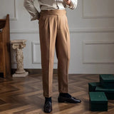 Pantalon Homme Plissé Coupe Droite