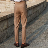 Pantalon Homme Taille Haute à Plis