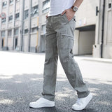 Pantalon Cargo Homme Coupe Droite Multi-Poches