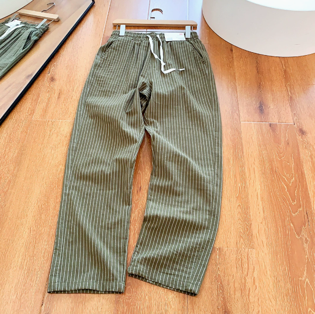 Pantalon Homme Rayé à Taille Élastique