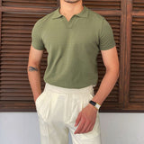 Polo Homme Tricoté à Col Contrasté