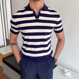 Polo Homme Tricoté à Col Contrasté