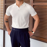 Polo Homme Tricoté à Col Contrasté