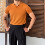 Polo Homme Tricoté à Col Contrasté