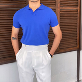 Polo Homme Tricoté à Col Contrasté