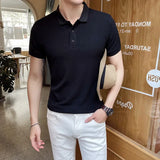 Polo Homme en Maille Texturée à Col Ouvert
