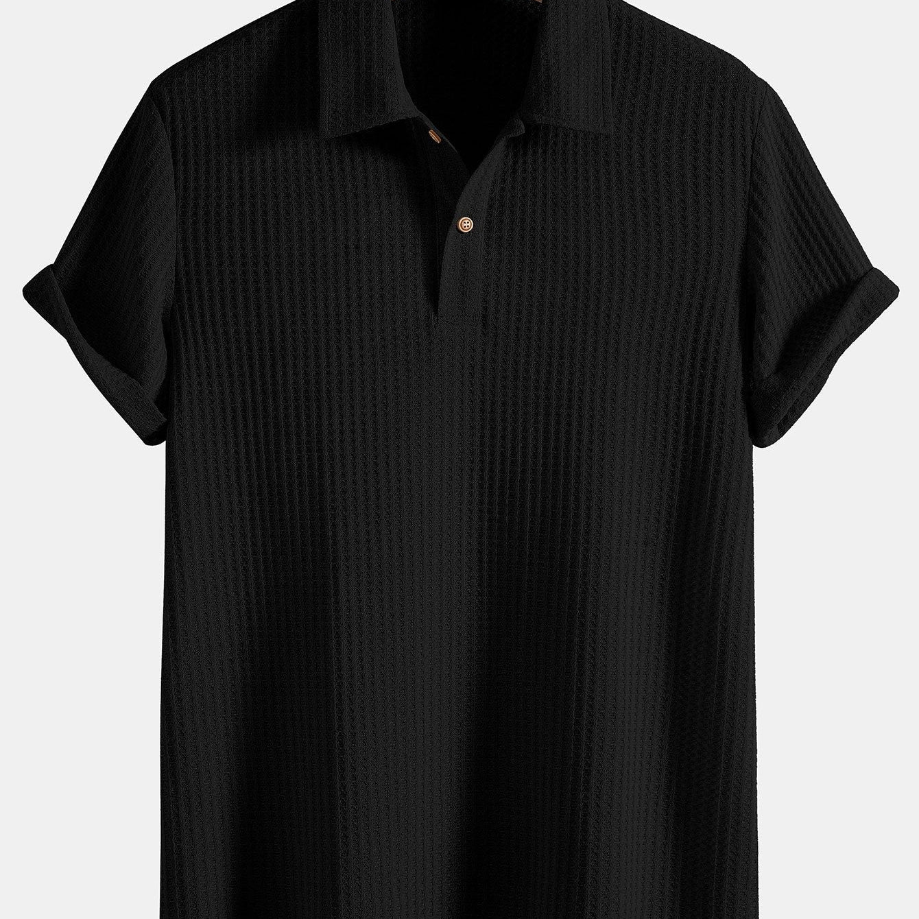 Polo Homme en Maille Texturée à Demi-Zip