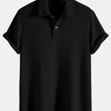 Polo Homme en Maille Texturée à Demi-Zip