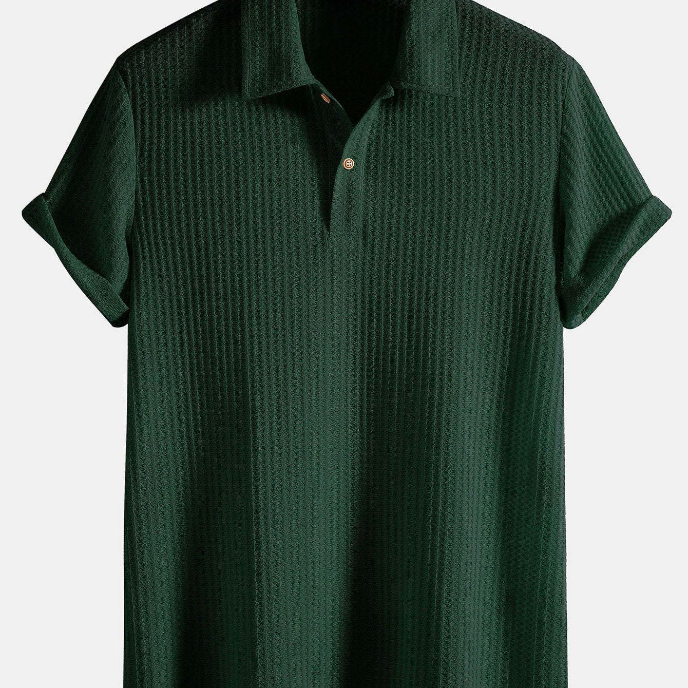 Polo Homme en Maille Texturée à Demi-Zip