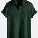 Polo Homme en Maille Texturée à Demi-Zip