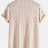 Polo Homme en Maille Texturée à Demi-Zip
