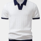 Polo Tricoté Homme à Col Contrasté
