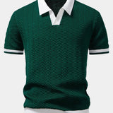 Polo Tricoté Homme à Col Contrasté